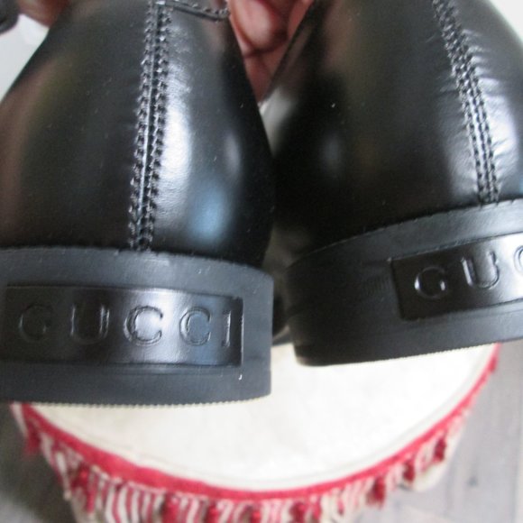 GUCCI men\'s LACE UP OXFORD leather shoes Sz 10 main image 7